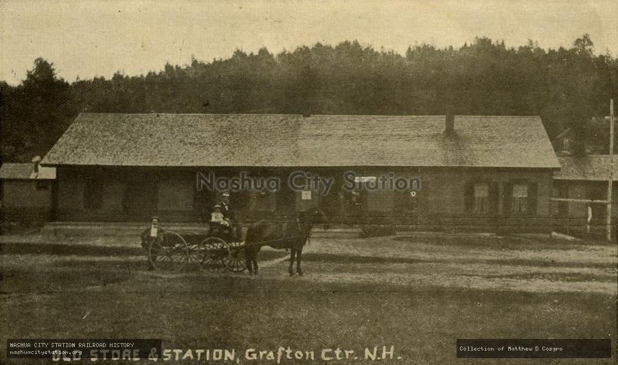 Postcard: Old Store & Station, Grafton Center, N.H.